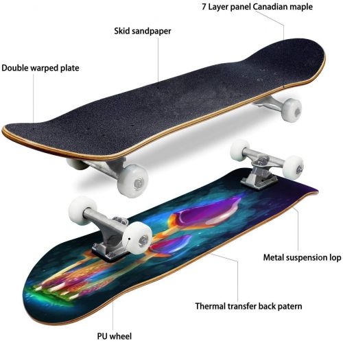  GWFERC Mountain Canyon Lighted by Bright Sunbeams at Sunset in Autumn in Skateboard 31x8 Double-Warped Skateboards Outdoor Street Sports Skateboard for Beginners Professionals Cool Adult