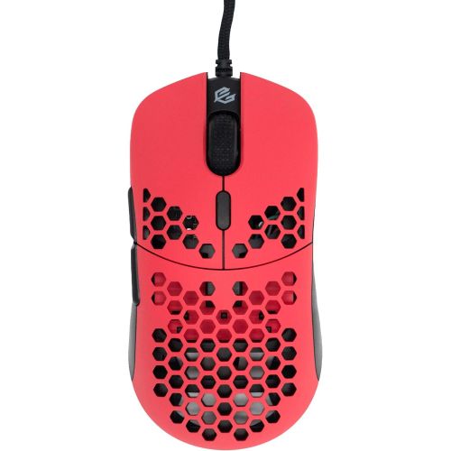  Gwolves Hati HTM Ultra Lightweight Honeycomb Design Wired Gaming Mouse 3360 Sensor - PTFE Skates - 6 Buttons - Only 61G (Faze Red)