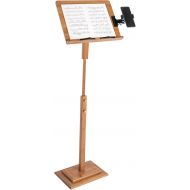 Adjustable Height Bamboo Music Stand with Phone Holder Professional FreestandingMusic Stand Versatile Music Stand for Home Or Studio (100-130cm)