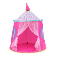 GXOK Portable Tent for Baby Playing, Castle Children Tent House of Games for Kids,Foldable Mosquito Net-Bedding Round Dome Tent (Pink)