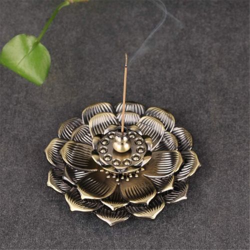  인센스스틱 GXSMG Creative Double Layer Lotus Incense Burner Home Decor Incense Burner Use in Home Tea Room Handmade Stick Incense Burner (Color : B)