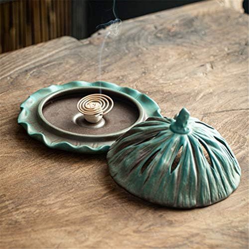  인센스스틱 GXSMG Backflow Incense Burner, Stick Incense Holder Home Decoration Coil Lotus Censer Ceramics Home Decor Supplies (Color : A)