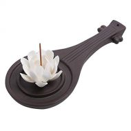 인센스스틱 GXSMG Pipa Design Handicraft White Lotus Incense Stick Holder Home Office Tea House Desktop Decorate Ceramic Incense Burner Censer