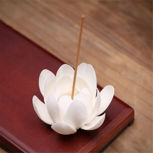  인센스스틱 GXSMG Pipa Design Handicraft White Lotus Incense Stick Holder Home Office Tea House Desktop Decorate Ceramic Incense Burner Censer