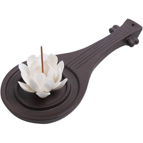  인센스스틱 GXSMG Pipa Design Handicraft White Lotus Incense Stick Holder Home Office Tea House Desktop Decorate Ceramic Incense Burner Censer