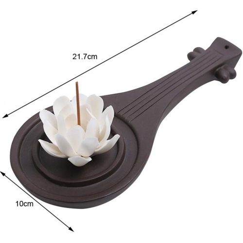  인센스스틱 GXSMG Pipa Design Handicraft White Lotus Incense Stick Holder Home Office Tea House Desktop Decorate Ceramic Incense Burner Censer