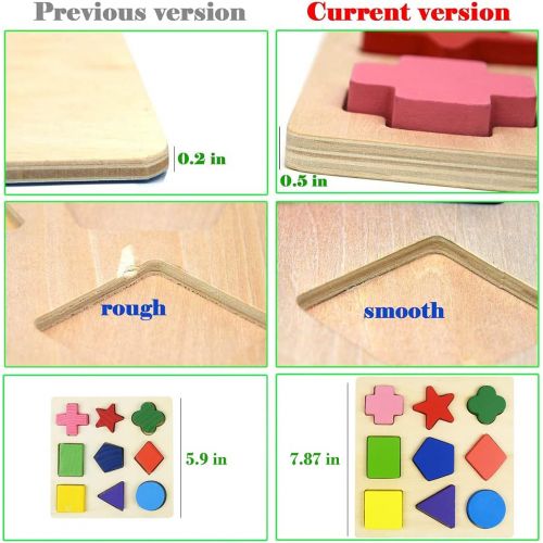  GYBBER&MUMU Wooden Preschool Colorful Shape Puzzle