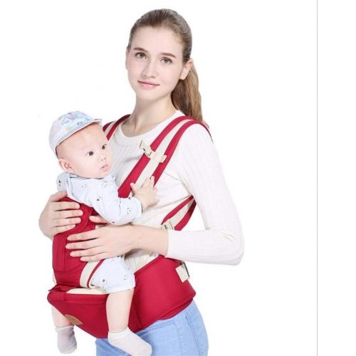  GYLJJ Baby Sling Four Seasons Breathable Baby Carrier Multi-Functional Baby Waist Stool Three-in-one Diagonal Strap (Color : Red)