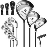 GYMAX Complete Golf Club Set for Men, 12/14 PCS Right Hand Golf Clubs Set with #1 Driver & #3 Fairway & #4 Hybrid & #6/#7/#8/#9/#P Irons, Putter & Head Covers, Men’s Golf Clubs Set