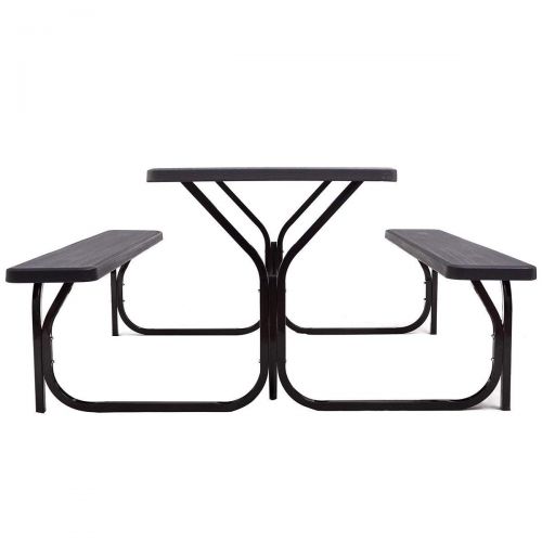  GYMAX Gymax Picnic Table, Camping Picnic Tables Bench Set for Outside Backyard Garden Patio Dining Party