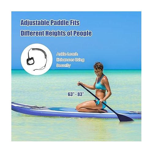  GYMAX Inflatable Stand Up Paddleboard, 6.5