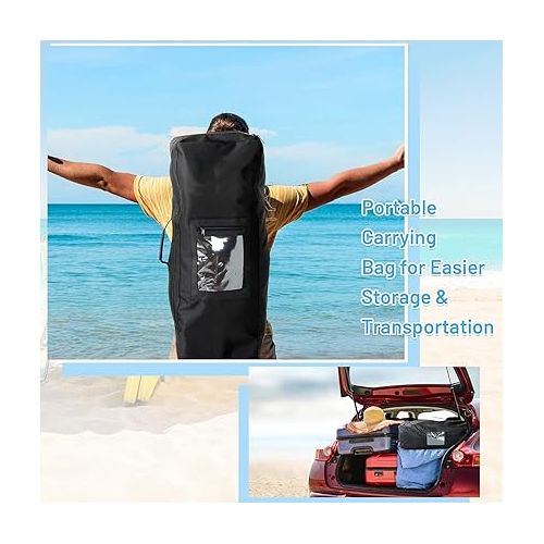  GYMAX Inflatable Stand Up Paddle Board, 6” SUP with Premium Complete Accessories, Backpack, Pump, Leash, Paddle & Removable Fins, Portable Stand Up Boat for All Skill Level