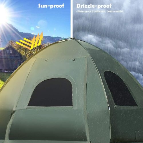  GYMAX Camping Tent Cot, Folding Tent Combo with Air Mattress & Sleeping Bag, Off-Ground Tent Shelter with Carry Bag for Hiking, Camping, Picnic Outdoor Activities