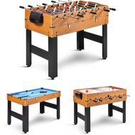 GYMAX 3 in 1 Game Table, 48 in Multi Game Table with Foosball Hockey & Billiards, Competition Sized Combo Game Table for Home, Game Room, Bar, Party, Club