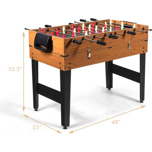  GYMAX 3 in 1 Game Table, 48 in Multi Game Table with Foosball Hockey & Billiards, Competition Sized Combo Game Table for Home, Game Room, Bar, Party, Club