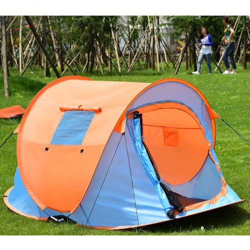  GYMAX Pop-up Tent, Portable Automatic Pop-up Tent Instant Beach Tent with Water Resistant & UV Protection Sun Shelter & Carry Bag, for Family Camping