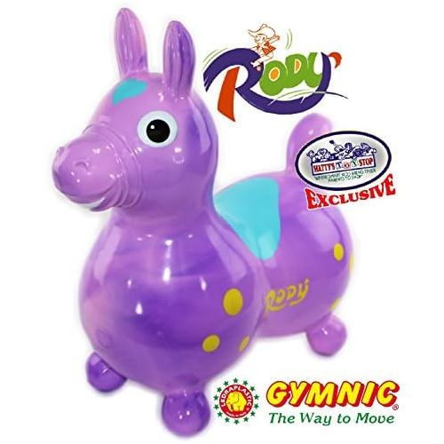  [아마존베스트]Gymnic Rody Horse Inflatable Bounce & Ride, Mattys Toy Stop Exclusive Purple & Pink Swirl (70254)