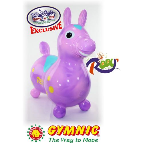  [아마존베스트]Gymnic Rody Horse Inflatable Bounce & Ride, Mattys Toy Stop Exclusive Purple & Pink Swirl (70254)