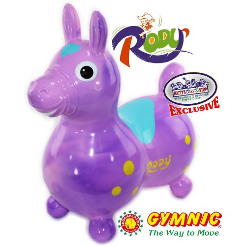  [아마존베스트]Gymnic Rody Horse Inflatable Bounce & Ride, Mattys Toy Stop Exclusive Purple & Pink Swirl (70254)