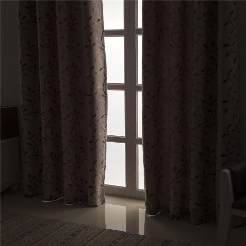  GYROHOME Floral Blackout Curtain Grommet Top Thermal Insulated Room Darkening Engery Saving Drape Noise Reducing No Formaldehyde,Sold in Pair(2 Panels)