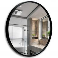 GYX-Bathroom Mirror Modern Bathroom Shower Wall Mirror Shaving Mirror Real Glass Mirror - Round for Entrance Passage, Bedroom, Living Room, Etc, Black
