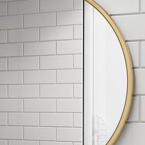  GYX-Bathroom Mirror Metal Frame Hanging Mirror Round Wall Mirror - Modern Bedroom, Bathroom Shaving Mirror Family Wall Mounted Vanity Mirror Golden