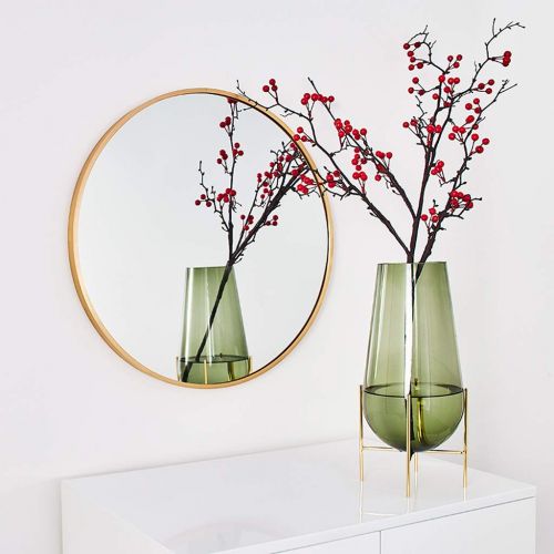  GYX-Bathroom Mirror Metal Frame Hanging Mirror Round Wall Mirror - Modern Bedroom, Bathroom Shaving Mirror Family Wall Mounted Vanity Mirror Golden