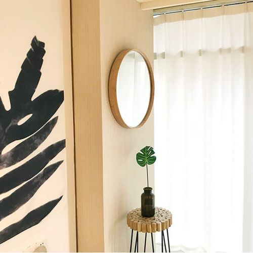  GYX-Bathroom Mirror Metal Frame Wall Mirror Bathroom Shaving Mirror, Hanging Decorative Mirror - with Hanging Chain (Golden)