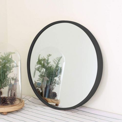  GYX-Bathroom Mirror Modern Bathroom Shower Wall Mirror Shaving Mirror Real Glass Mirror - Round for Entrance Passage, Bedroom, Living Room, Etc, Black