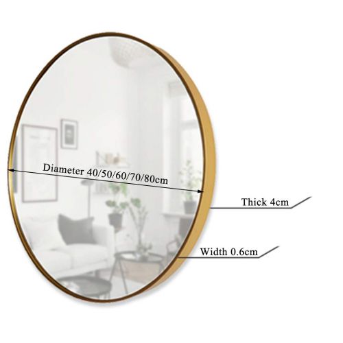  GYX-Bathroom Mirror Beautiful Bathroom Shower Wall Mirror Shaving Mirror Real Glass Mirror - Round for Entrance Passage, Bedroom, Living Room, Etc, Golden