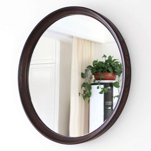  GYX-Bathroom Mirror Modern Round Metal Frame Wall Mount Mirror, Bathroom Mirror, Chic Wall Mirror Bedroom Decorating Mirror