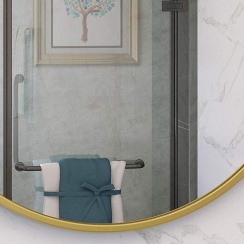  GYX-Bathroom Mirror Beautiful Bathroom Shower Wall Mirror Shaving Mirror Real Glass Mirror - Round for Entrance Passage, Bedroom, Living Room, Etc, Golden