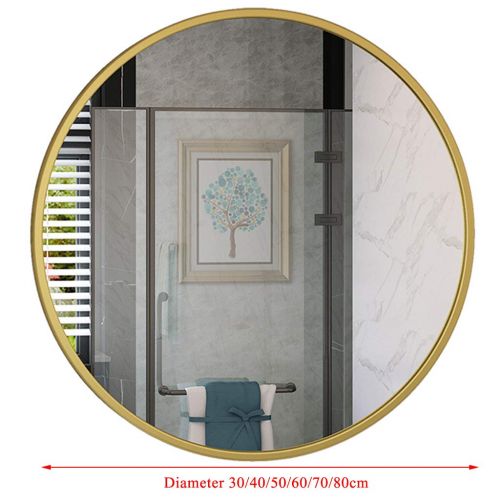  GYX-Bathroom Mirror Beautiful Bathroom Shower Wall Mirror Shaving Mirror Real Glass Mirror - Round for Entrance Passage, Bedroom, Living Room, Etc, Golden