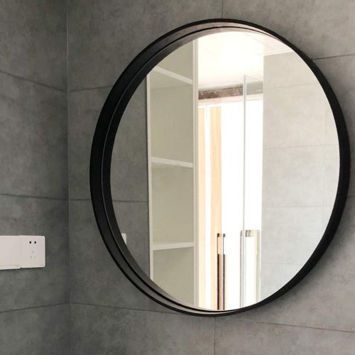  GYX-Bathroom Mirror Modern Bathroom Shower Wall Mirror Shaving Mirror Real Glass Mirror - Round for Entrance Passage, Bedroom, Living Room, Etc, Black