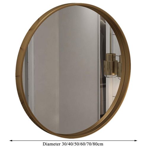  GYX-Bathroom Mirror Modern Bathroom Shower Wall Mirror Shaving Mirror Real Glass Mirror - Round for Entrance Passage, Bedroom, Living Room, Etc, Golden