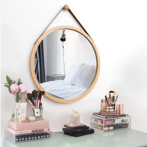  GYX-Bathroom Mirror Hanging Mirror with Chain Makeup Mirror Round Wall Mirror Bathroom Shaving Mirror Bedroom Decoration