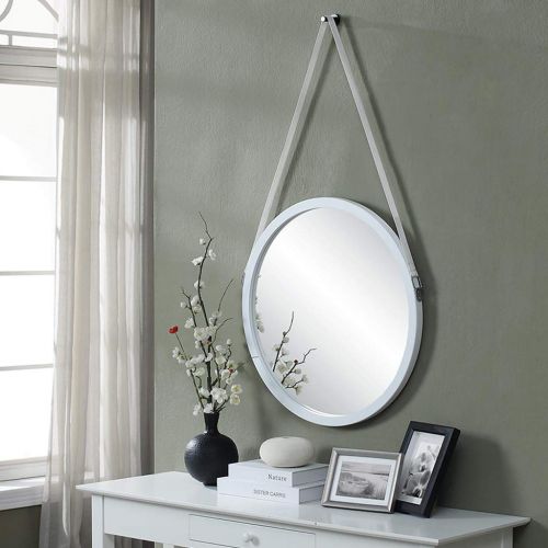  GYX-Bathroom Mirror Hanging Mirror with Chain Makeup Mirror Round Wall Mirror Bathroom Shaving Mirror Bedroom Decoration