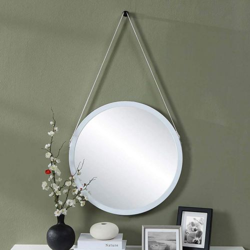  GYX-Bathroom Mirror Hanging Mirror with Chain Makeup Mirror Round Wall Mirror Bathroom Shaving Mirror Bedroom Decoration