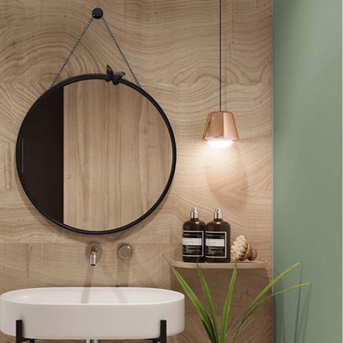  GYX-Bathroom Mirror Hanging Mirror - with Chain Makeup Mirror Round Wall Mirror Bathroom Shaving Mirror Bedroom Decoration