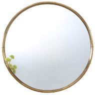 GYX-Wall Mirror Wall Mirror Round, Modern Metal Frame, Bedroom Decoration Hanging Vanity Mirror, Bathroom Shaving Mirror - Golden