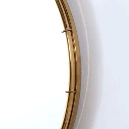  GYX-Wall Mirror Wall Mirror Round, Modern Metal Frame, Bedroom Decoration Hanging Vanity Mirror, Bathroom Shaving Mirror - Golden