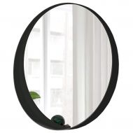 GYX-Wall Mirror Wall Mirror Round, Modern Metal Frame, Bedroom Decoration Hanging Vanity Mirror, Bathroom Shaving Mirror Have Storage Space - Black