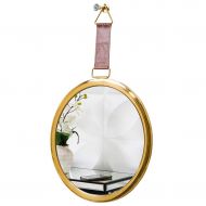 GYX-Wall Mirror Round Metal Hanging Mirror, 40-60cm Diameter Living Decoration Vanity Mirror Shaving Mirror Bathroom with Chain Wall Mirror - Golden