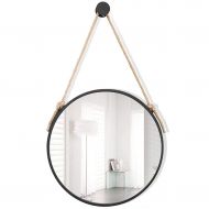 GYX-Wall Mirror Large Modern Hanging Wall Mirror Round, True Glass Mirror Metal Frame, Rope, Diameter 30-80 cm Bathroom Lounge Hallway