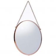 GYX-Wall Mirror Round Wall Mirror, Nautical Mirror, Home Decorating Mirror, Shaving Mirror, Bathroom Mirror with Hanging Chain - Diameter 40 to 70 cm （Rose Golden）