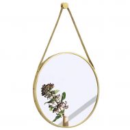 GYX-Wall Mirror Round Metal Hanging Mirror, 40-80cm Diameter Living Decoration Vanity Mirror Shaving Mirror Bathroom with Chain Wall Mirror - Golden