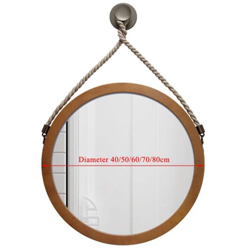  GYX-Wall Mirror 40-80cm Diameter Round Hanging Mirror Living Decoration Vanity Mirror Shaving Mirror Bathroom with Chain Wall Mirror