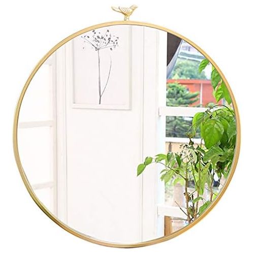  GYX-Wall Mirror Wall Mirror Round Metal Bird Family Decoration Hanging Mirror Vintage Vanity Mirror 40-70cm Design