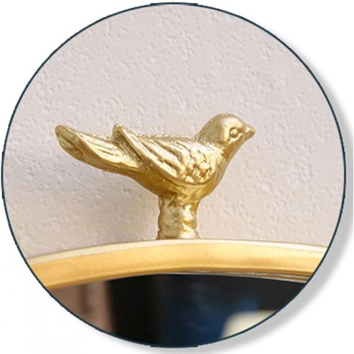  GYX-Wall Mirror Wall Mirror Round Metal Bird Family Decoration Hanging Mirror Vintage Vanity Mirror 40-70cm Design