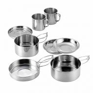 GYZCZX 8PCS/Set Camping Cookware Kit Outdoor Aluminum Cooking Set Water Kettle Travelling Picnic BBQ Tableware Portable Bowls